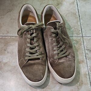 Vagabond Khaki Suede Lace-Up Sneakers